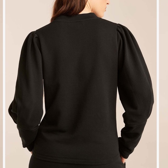 Rebecca Taylor black puff long sleeve crewneck sweater. SZ Small. NWT - Picture 4 of 7